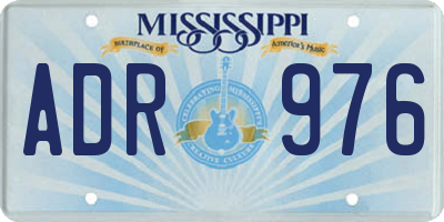 MS license plate ADR976