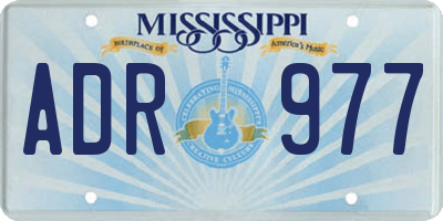 MS license plate ADR977