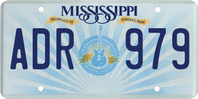 MS license plate ADR979
