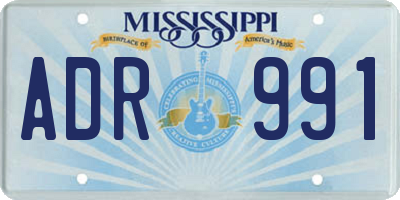 MS license plate ADR991