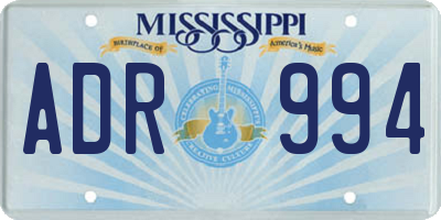 MS license plate ADR994