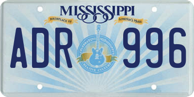 MS license plate ADR996