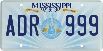 MS license plate ADR999