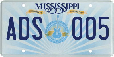 MS license plate ADS005