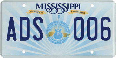 MS license plate ADS006