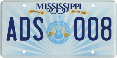 MS license plate ADS008
