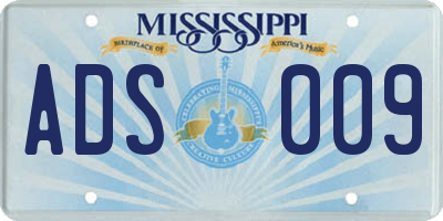MS license plate ADS009