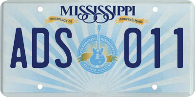MS license plate ADS011