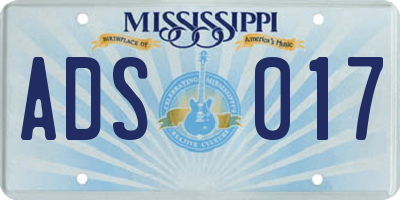 MS license plate ADS017