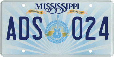 MS license plate ADS024