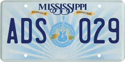 MS license plate ADS029