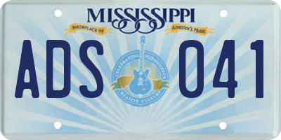 MS license plate ADS041