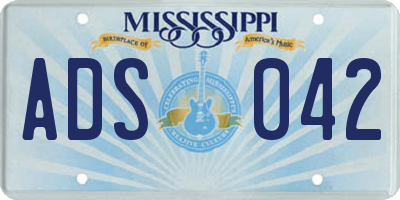 MS license plate ADS042