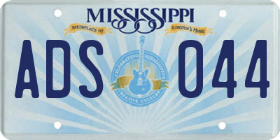 MS license plate ADS044