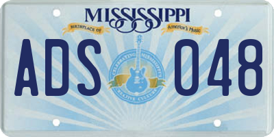 MS license plate ADS048