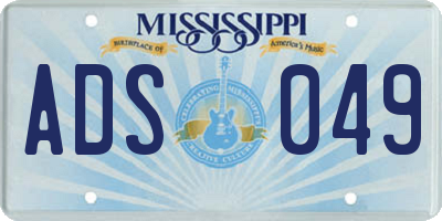 MS license plate ADS049