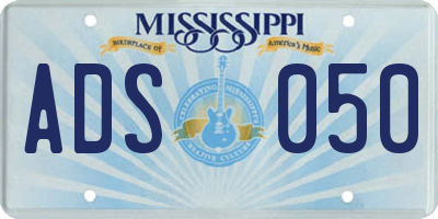 MS license plate ADS050