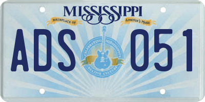 MS license plate ADS051