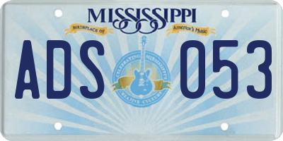 MS license plate ADS053