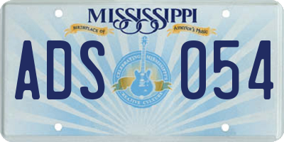 MS license plate ADS054