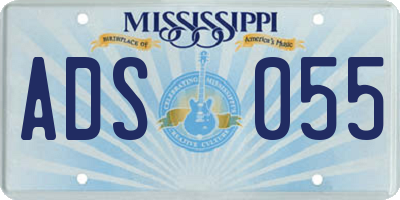 MS license plate ADS055