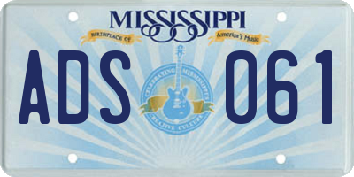 MS license plate ADS061