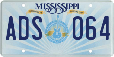 MS license plate ADS064