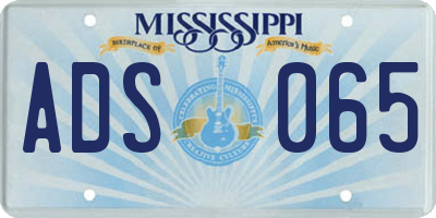 MS license plate ADS065