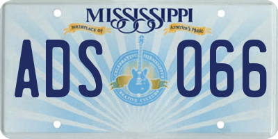 MS license plate ADS066