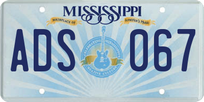 MS license plate ADS067