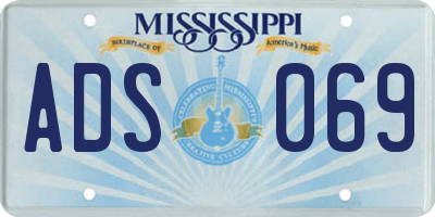 MS license plate ADS069