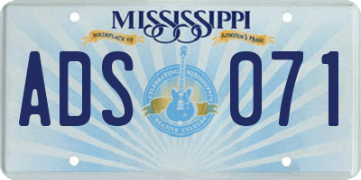 MS license plate ADS071