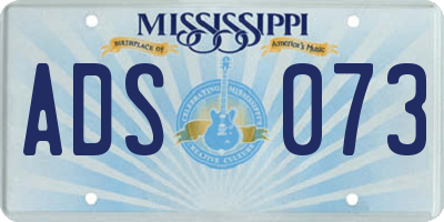 MS license plate ADS073