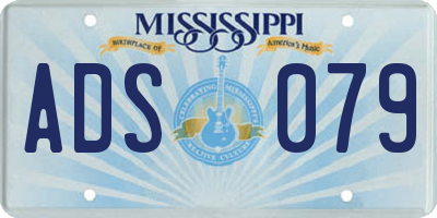 MS license plate ADS079