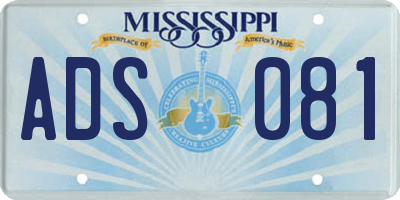 MS license plate ADS081