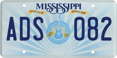 MS license plate ADS082