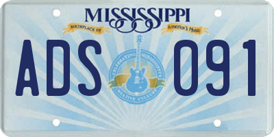 MS license plate ADS091
