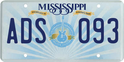 MS license plate ADS093