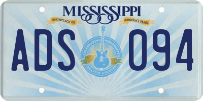 MS license plate ADS094
