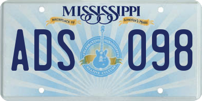 MS license plate ADS098