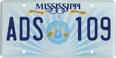 MS license plate ADS109