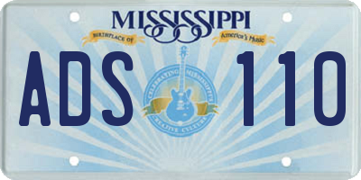 MS license plate ADS110