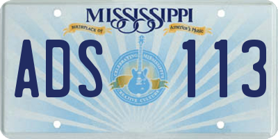 MS license plate ADS113