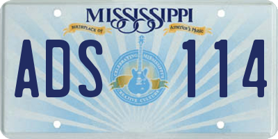 MS license plate ADS114