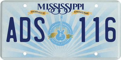 MS license plate ADS116