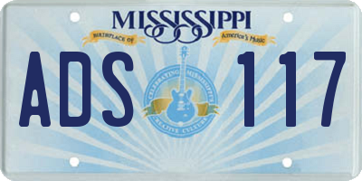 MS license plate ADS117