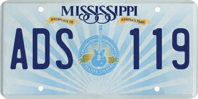 MS license plate ADS119