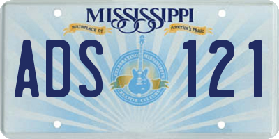 MS license plate ADS121