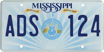 MS license plate ADS124
