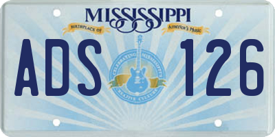MS license plate ADS126